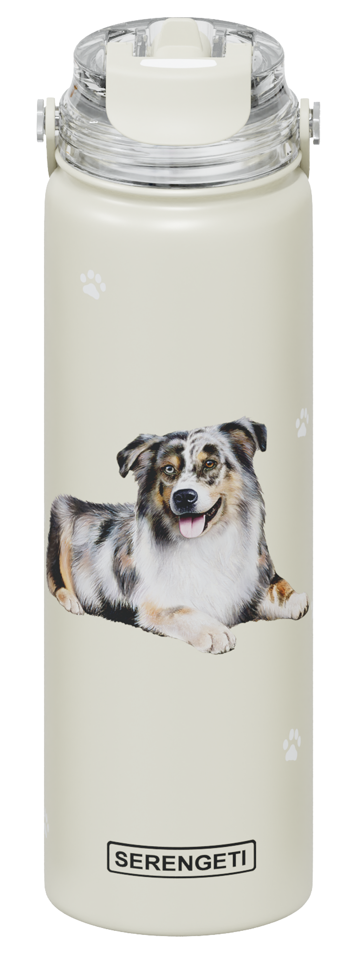 Serengeti Water Bottle - Australian Shepherd - 24oz