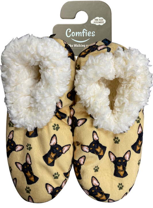Cloud Slippers - Chihuahua (Black/Tan)