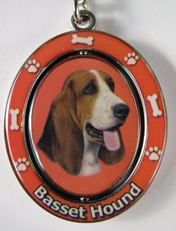 Dog Lovers Spinning Key Chain - Basset Hound