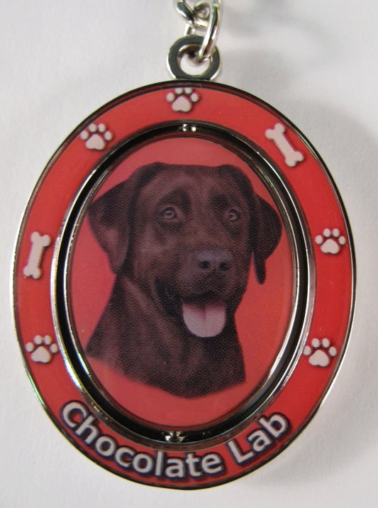 Dog Lovers Spinning Key Chain - Chocolate Labrador