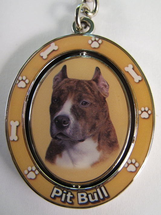 Dog Lovers Spinning Key Chain - Pitbull