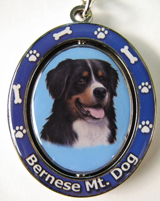 Dog Lovers Spinning Key Chain - Bernese Mountain Dog