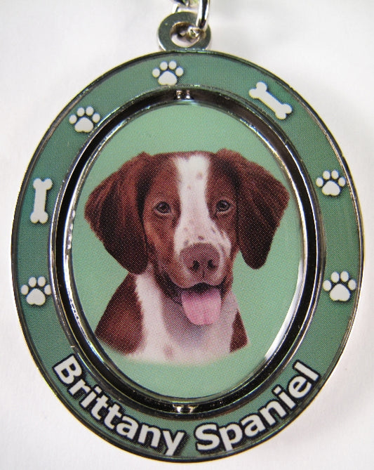 Dog Lovers Spinning Key Chain - Brittany Spaniel