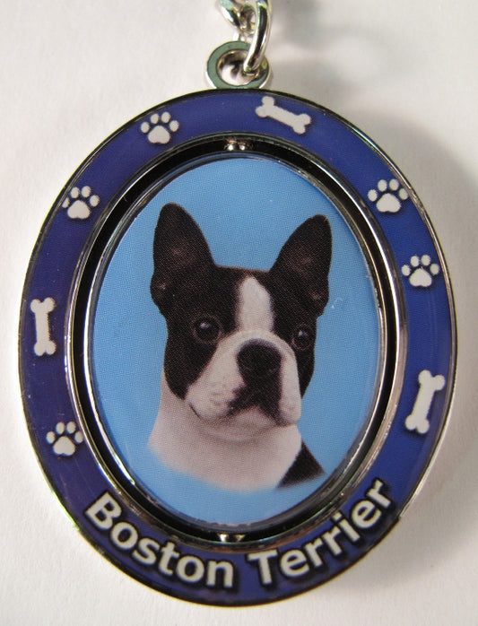 Dog Lovers Spinning Key Chain - Boston Terrier