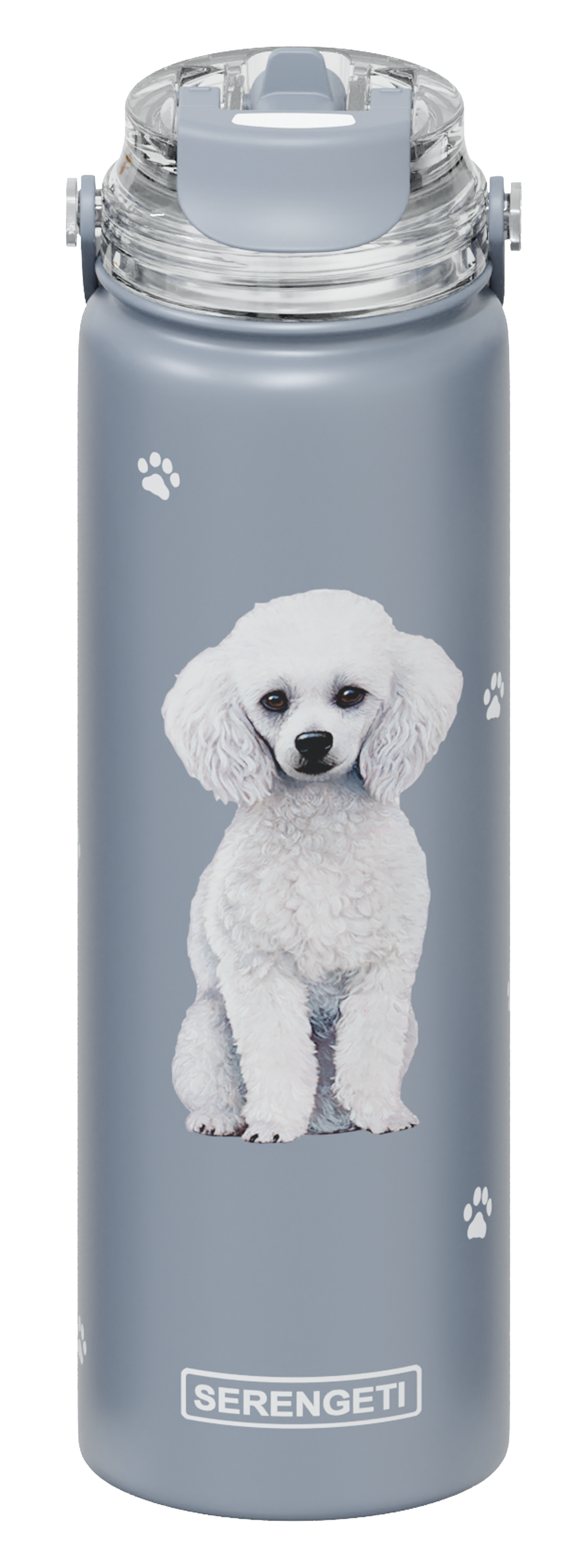 Serengeti Water Bottle - White Poodle - 24oz