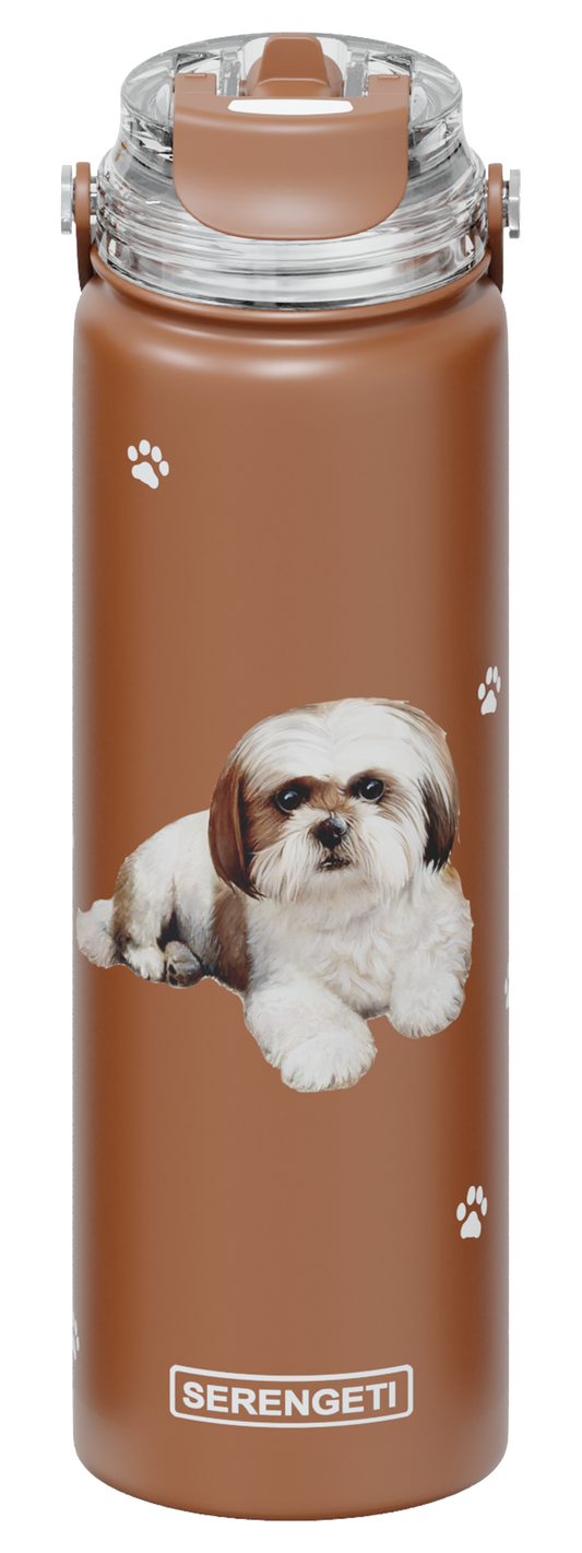 Serengeti Water Bottle - Shih Tzu (White&Tan) - 24oz