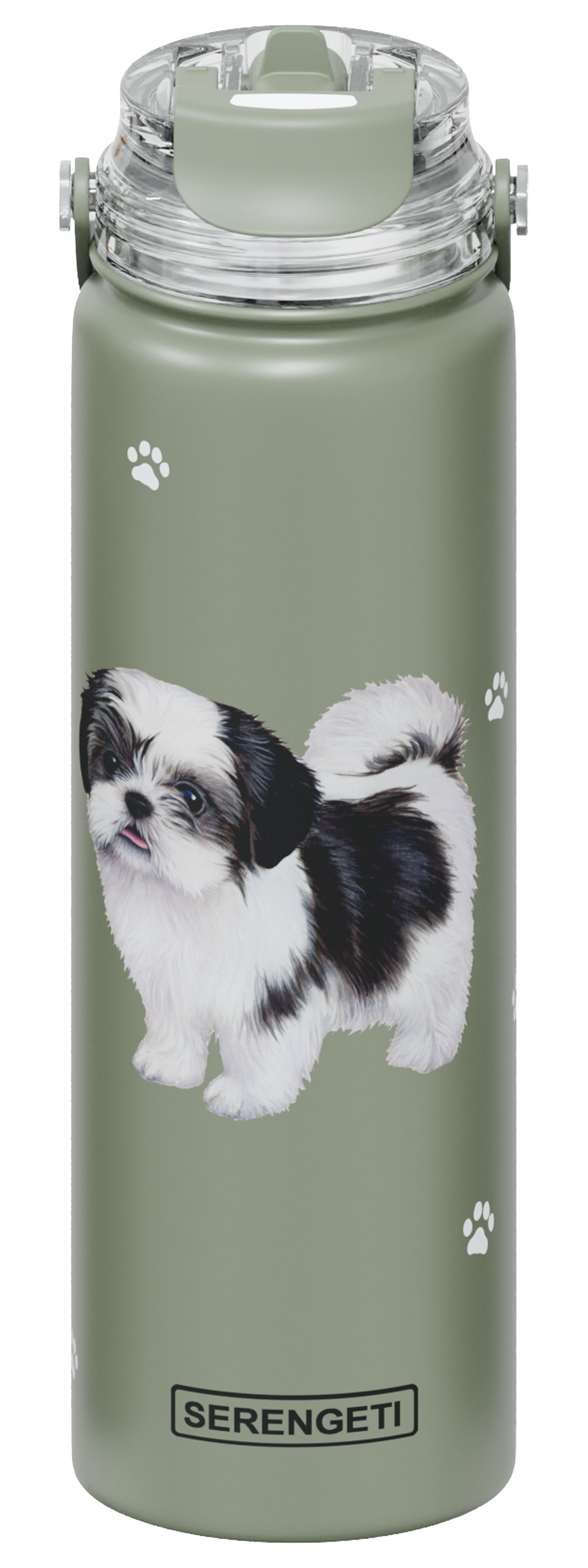 Serengeti Water Bottle - Shih Tzu (Black/White) - 24oz