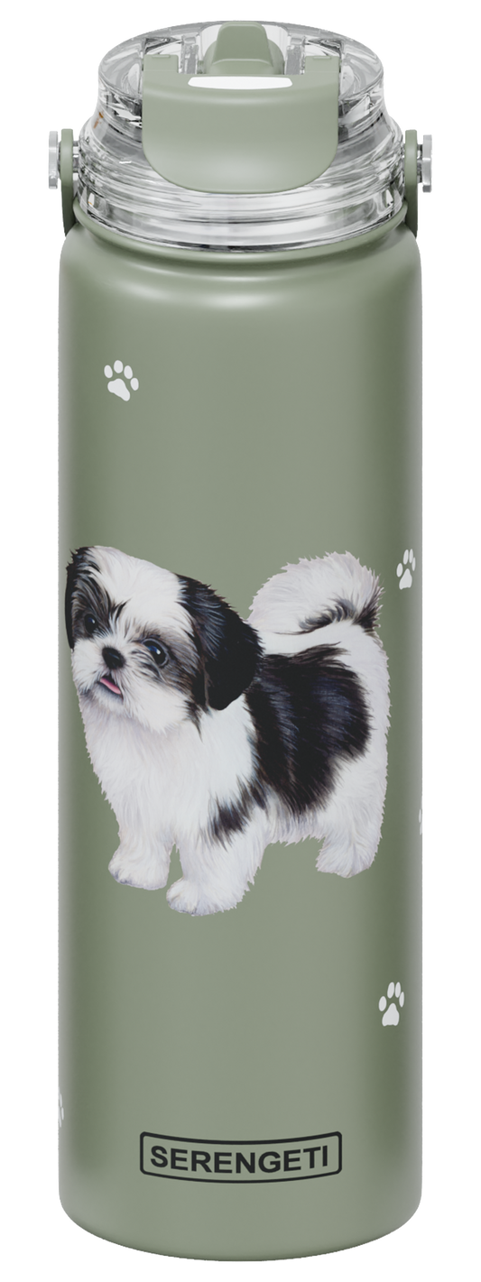 Serengeti Water Bottle - Shih Tzu (Black/White) - 24oz