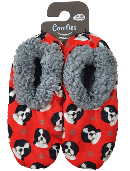 Cloud Slippers - Shih Tzu (Black&White)