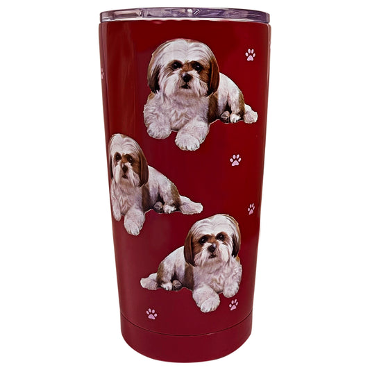 Serengeti Pet Lovers Tumbler - Shih Tzu (White&Tan) - 20oz