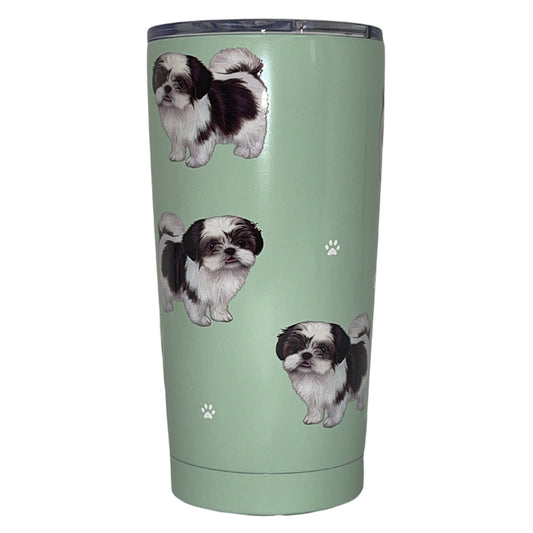 Serengeti Pet Lovers Tumbler - Shih Tzu (White&Black) - 20oz