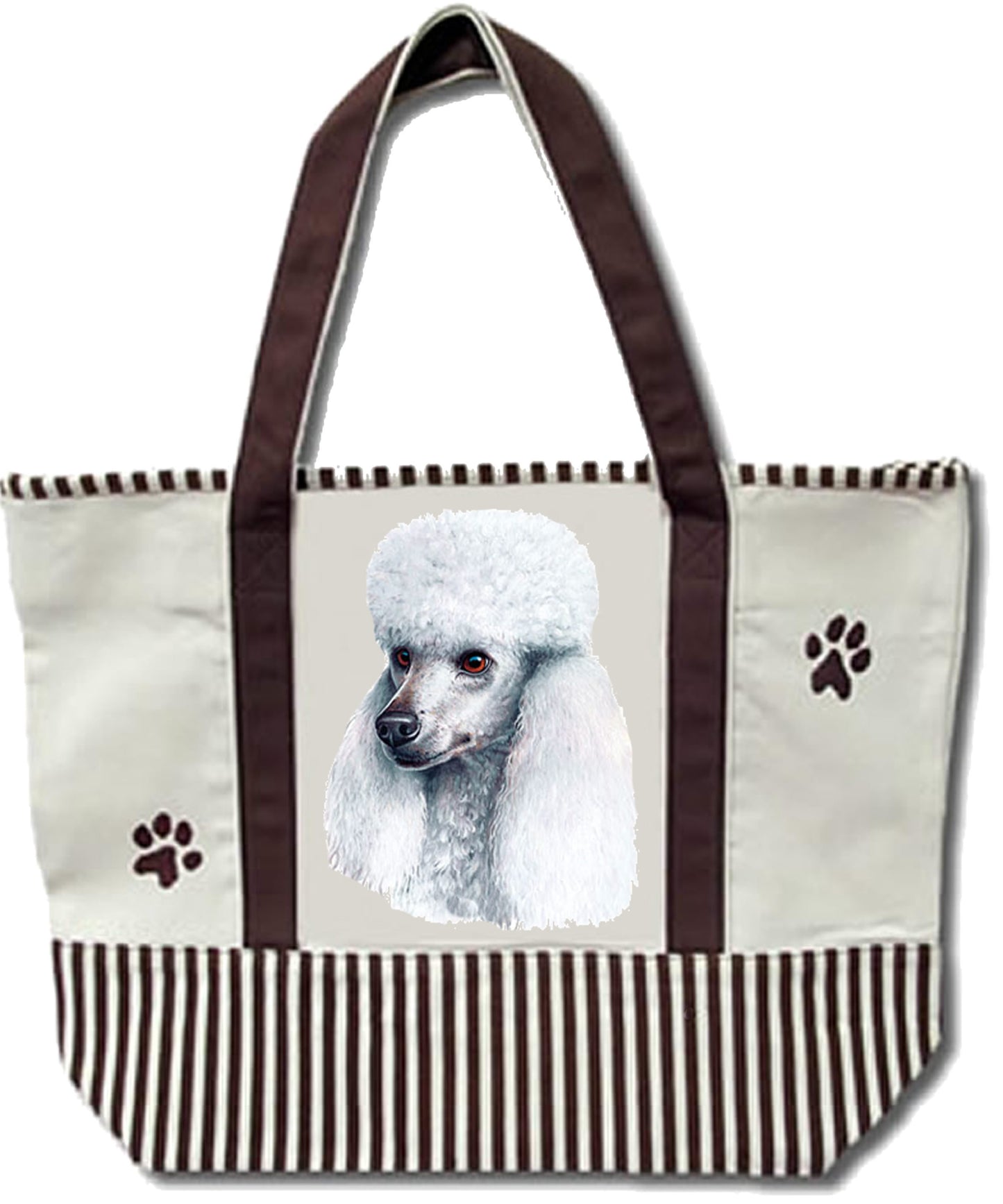 White Poodle Tote Bag