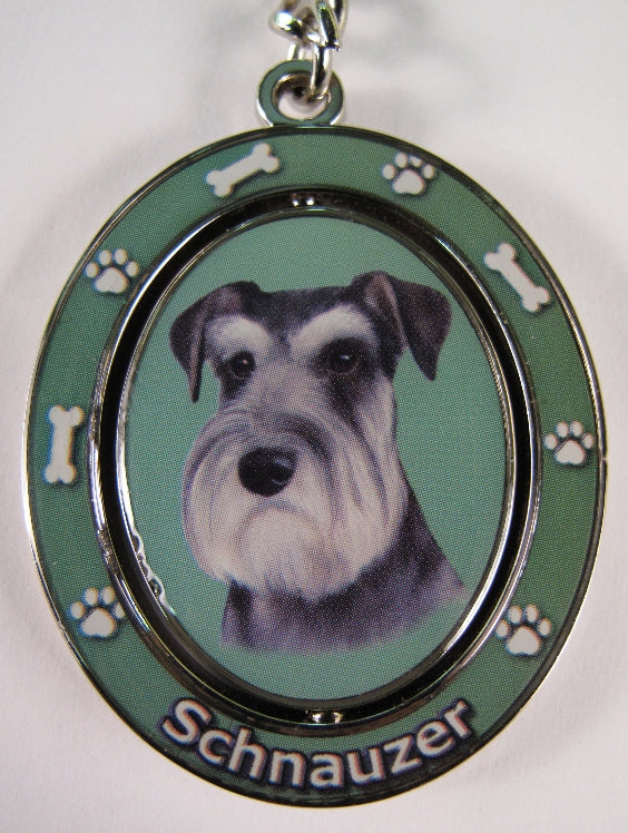 Dog Lovers Spinning Key Chain - Schnauzer