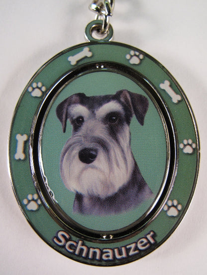 Dog Lovers Spinning Key Chain - Schnauzer