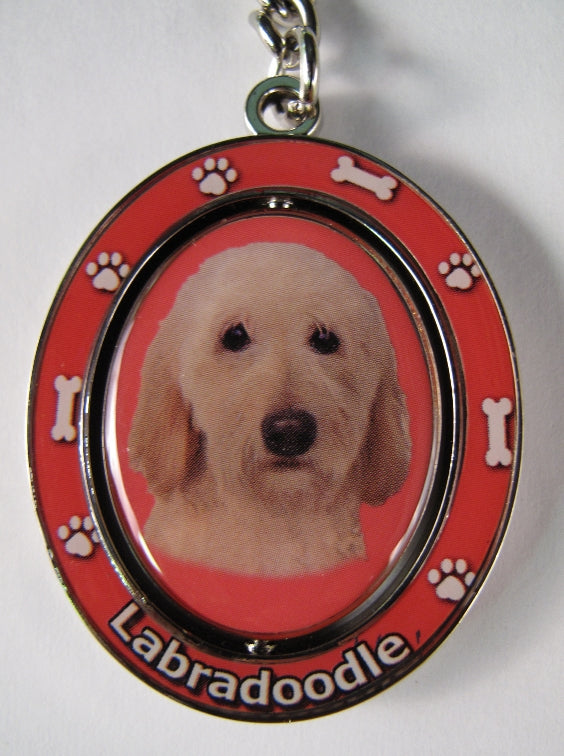 Dog Lovers Spinning Key Chain - Labradoodle