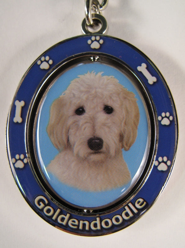 Dog Lovers Spinning Key Chain - Goldendoodle