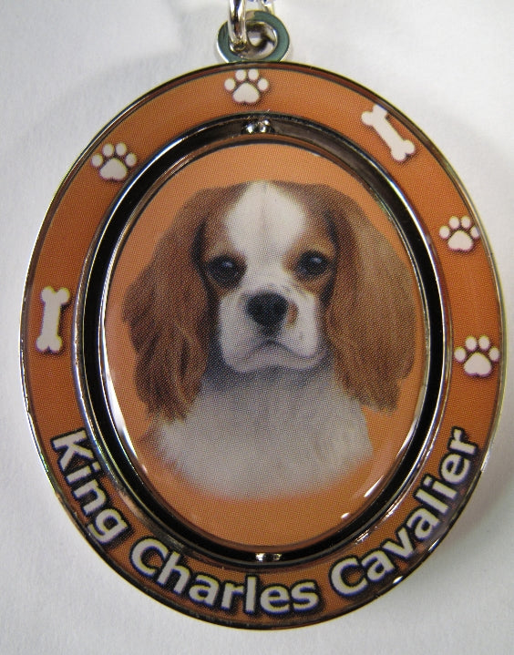 Dog Lovers Spinning Key Chain - King Charles Cavalier