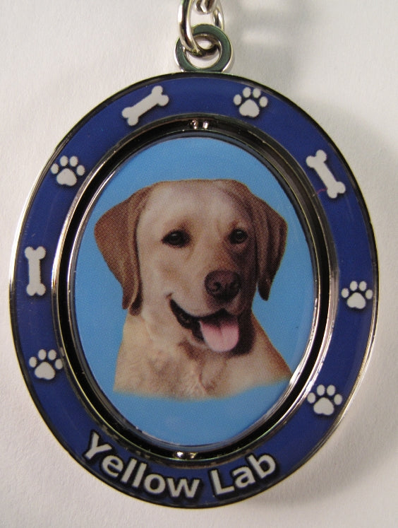 Dog Lovers Spinning Key Chain - Yellow Labrador