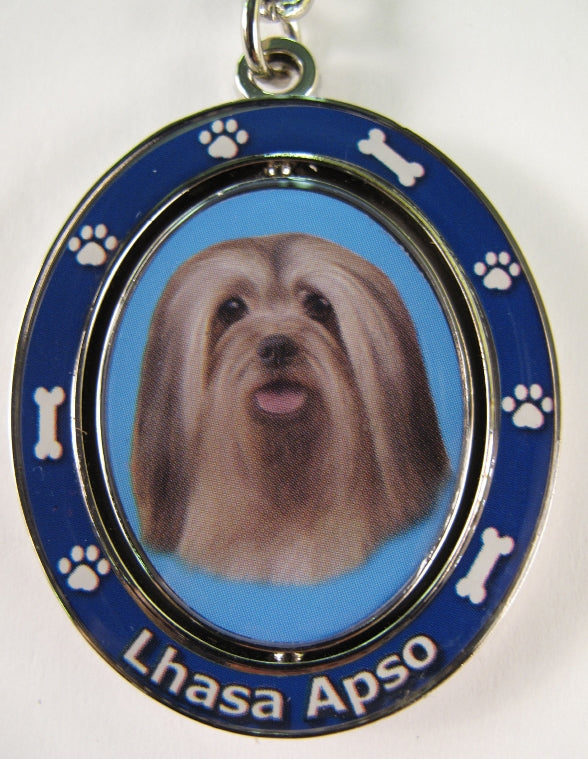 Dog Lovers Spinning Key Chain - Lhasa Apso