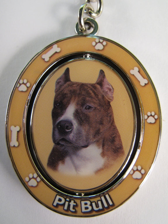 Dog Lovers Spinning Key Chain - Pitbull