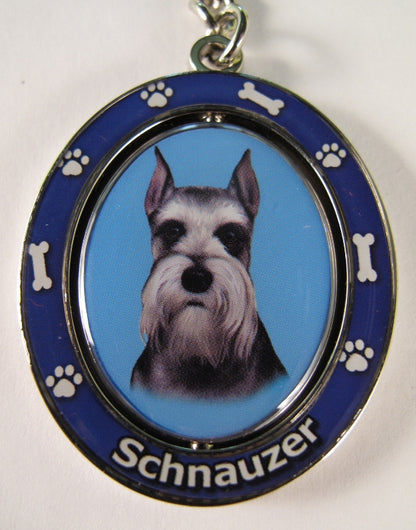 Dog Lovers Spinning Key Chain - Schnauzer