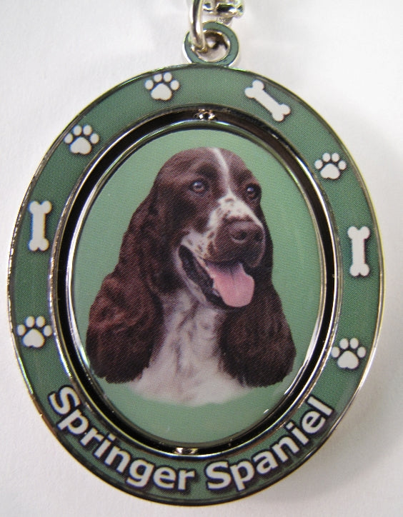 Dog Lovers Spinning Key Chain - Springer Spaniel
