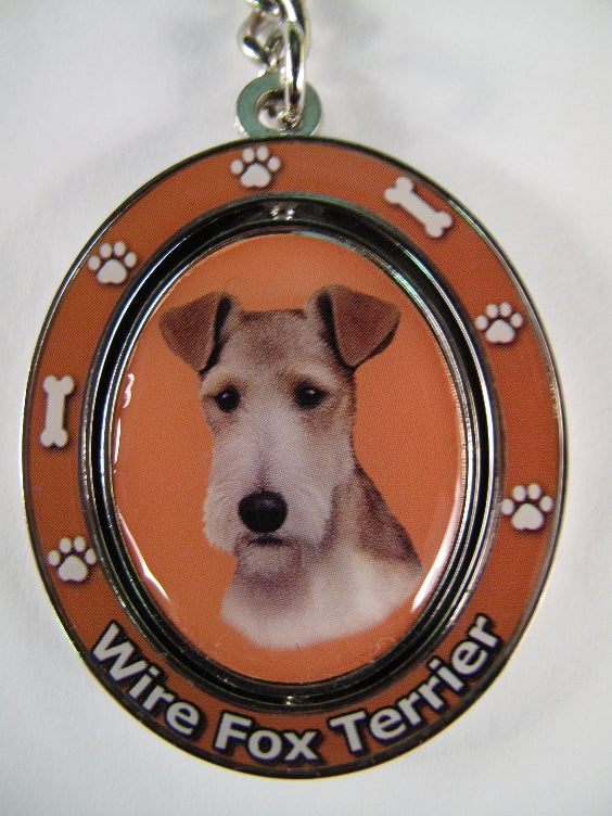 Dog Lovers Spinning Key Chain - Wire Fox Terrier