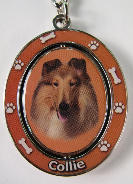 Dog Lovers Spinning Key Chain - Collie