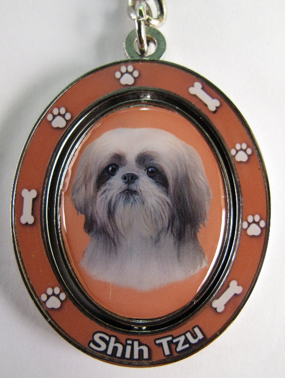 Dog Lovers Spinning Key Chain - Tan Shih Tzu