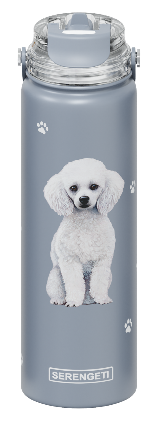 Serengeti Water Bottle - White Poodle - 24oz